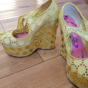 Betsey Johnson Yellow Platform Shoes